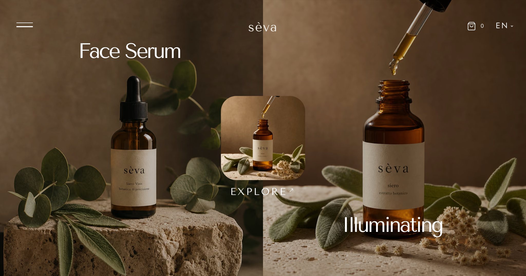 Sèva Botanica skincare website demo by Genesis Works.