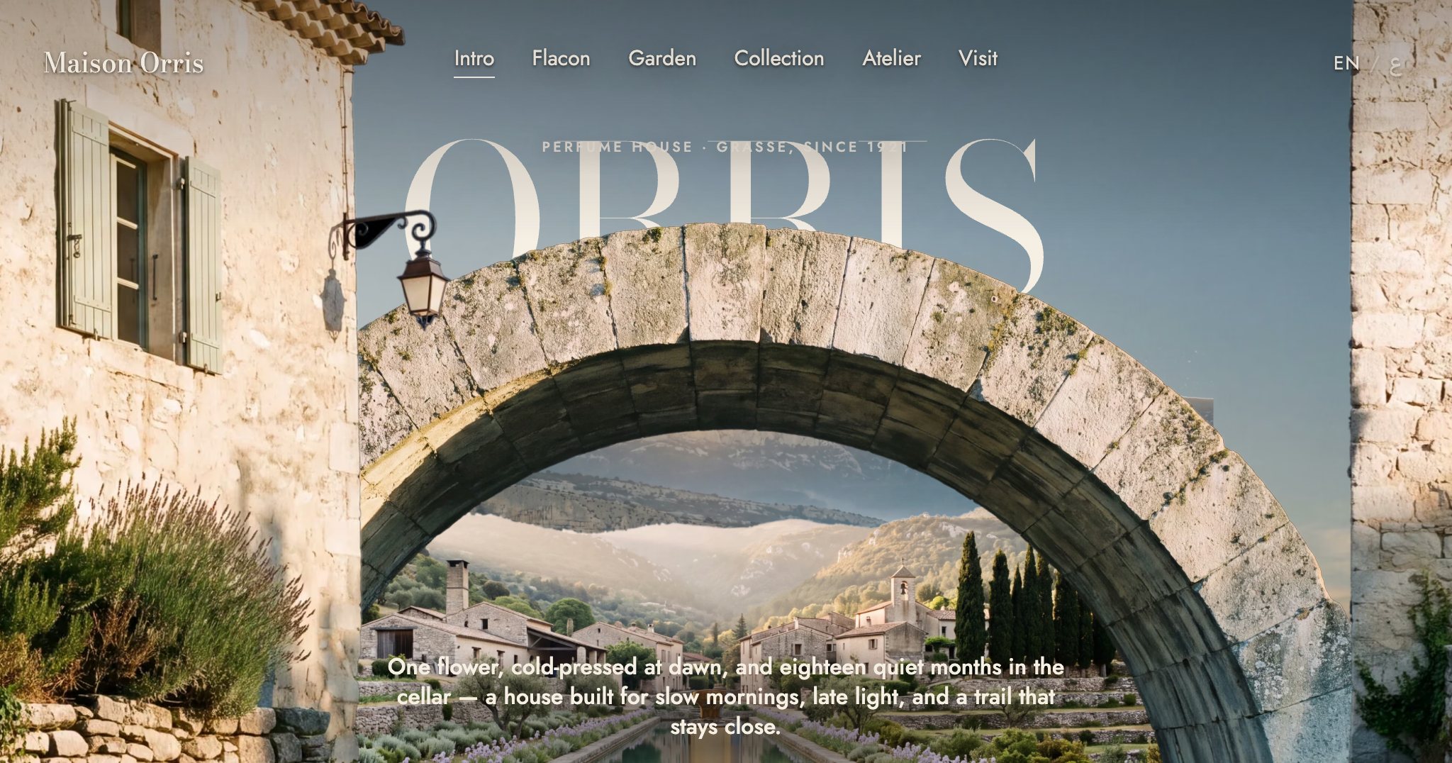 Maison Orris perfume-house website demo by Genesis Works.