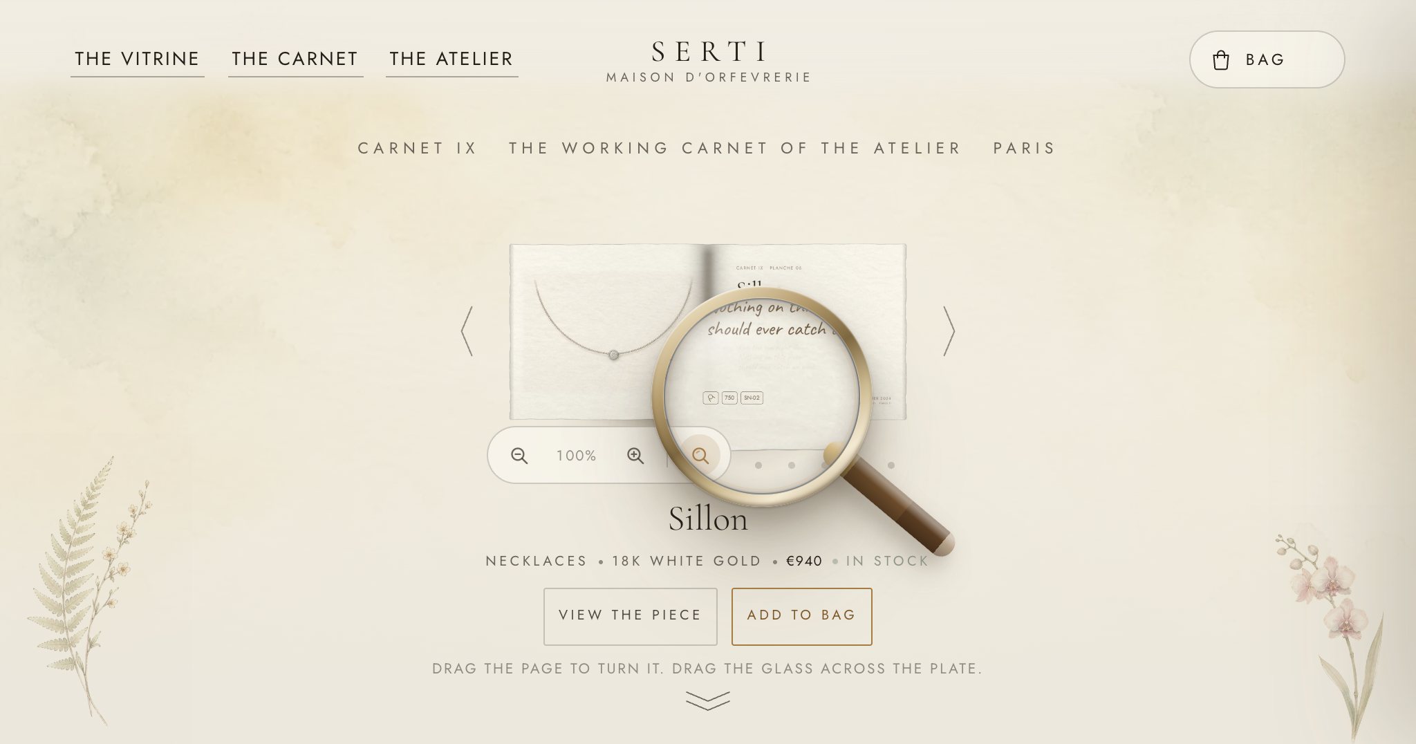 Serti fine-jewellery website demo by Genesis Works.
