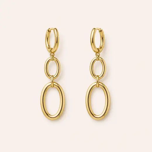Cascade drop earrings in 18k yellow gold