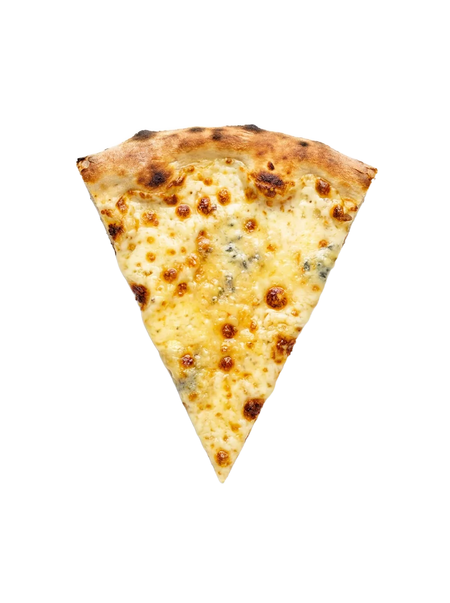 Four cheese slice, golden blend of four cheeses